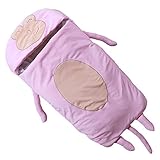 ベビー　猫シュラフ　おくるみ　赤ちゃん　スリーパー　寝袋　保温　暖かい　防寒　四季用　柔らかい肌触り (ピンク（猫）)