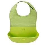 YY-Shop ベビー エプロン 食事 シリコン お食事用防水ビブ 離乳食 赤ちゃん 幼児 食べこぼしポケット付 コンパクト お出かけ 軽量 0~3歳 (2グリーン)