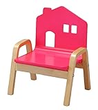 キッズ用木製チェア おうちのいす ピンク ONHC-004