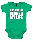 (ボーイ　バンドが私の人生を台無しにした。) Boy Bands Ruined My Life, プリント　ベビースーツ - グリーン/白 12-18 ヶ月