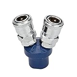 Senzeal 2連エアーカプラー エアーカプラーソケット　空気圧クイック継手　銀色