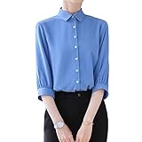 [ByFshow] レディース シャツ 七分袖 ブラウス カジュアル 折り襟 おしゃれ 着痩せ 春物 カットソー プルオーバー フォーマル レディース 事務服 ユニフォーム