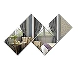 【16枚セット】壁貼りシール 鏡シール インテリア鏡貼　浴室 化粧 壁 装飾ミラー 安全 割れない 折れない 鏡効果 おしゃれ 薄型 空間節約 四角形 15 x15cm　1ｍｍ (1mm, 16)