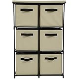 Home-Like チェスト 収納ボックス 布製インテリアチェスト 引き出し 簡単組立 組み立て式 チェスト イージーチェスト (3段6杯-ベージュ)