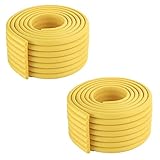 GeeSo ベビーガード 波型コーナークッション コーナーパッド けが防止 厚手 テープ付き2m 2本セット (W波型, 黄色)