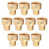 Jetsetmoto メインジェット 10サイズセット メインジェットセット #60#65#70#75#80#85#90#95#100#105 ミクニ丸型/大（８X９）オーバーサイズメインジェットキャブレターセッティング 丸大 TM/TMR/MJN24/TDMR/VM18 キャブレターセッティング TZR50R RZ50 XJR1300 SR400 バイク用品 収納ケース付き