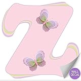 壁文字ピンクパープルグリーンバタフライ手紙装飾壁の子供の部屋保育園赤ちゃんの赤ちゃん名前女の子寝室装飾アルファベットビニールステッカーデカールKid DecorationsグラフィックスButterf