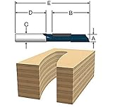 Bosch 85202M 1/2-Inch Diameter 1-1/2-Inch Cut Carbide Tipped Staggertooth Straight Router Bit 1/2-In