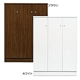 日本製 シック 幅90cm 高さ120cm シューズボックス 完成品 (ホワイト)