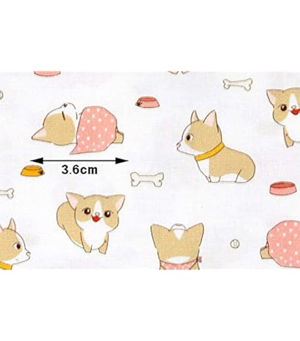 Amazon | 【韓国生地】 動物柄 犬柄 いぬ柄 「ウェルシュ・コーギーの