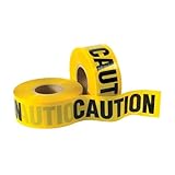 Aviditi T968CCC Barricade Tape, Legend Caution, 1000' Length x 3 Width, 3 mil Thick, Yellow/Black (C