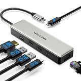 WAVLINK 6-IN-1 USB C ドック、2x10Gbps USB3.1-A、10Gbps USB3.1-C、4K HDMI、100W PD IN、2.5G RJ45 を備えた USB C to HDMI ドッキングステーション