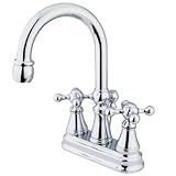 Kingston Brass KS2611KX Two Handle 4 in. Centerset Lavatory Faucet with Brass Pop-up