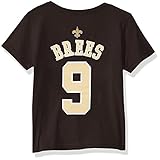 NFL幼児用ドリュー・ブリーズNew Orleans Saints Boys – Mainliner Player Name半袖Tシャツ、ブラック、3t