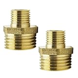 1/4-1/8真鍮継手ねじ式カプラーダブルヘッドジョイントコネクター2個。