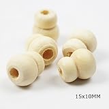Mamimami Home 木製ビーズ ストッパー スティックキャップ 水滴型ビーズ 15x10MM ワンホール ワニスなし/ラッカーなし DIY用 看護用 おしゃぶりチェーン ママの授乳ジュエリー　