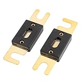 uxcell ANLヒューズ 200A ブラック ゴールドトーン 80 x 22 x 8.5mm 2個入り