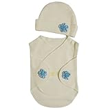 【未熟児】【低出生体重児】【早産児】【NICU】用 ベビー服：ラップセット ホワイトフラワー