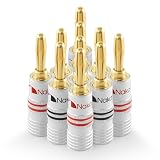 Nakamichi バナナプラグ banana plugs 24K金メッキ スピーカーケーブルコネクター アルミメタルシェル 12AWG-18AWGゲージサイズ4mm (10個（5ペア）, バナナプラグ)