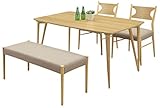 【4点セット】ダイニングテーブルセット ダイニングセット 食卓テーブルセット ベンチ 4人用 4人掛け 木製 長方形 幅135cm/ds-fle-1 ナチュラル