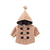 Pojour ベビー服 子供服 女の子 秋冬 防寒 ソフト星コート おしゃれ かわいいジャケット 厚手 長袖 暖かい ベビールームウェア 普段着 カジュアル 旅行 記念日 プレゼント ブラウン