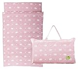 エムール 洗える『お昼寝 ベビー布団 5点セット 園児用』 持ち運べる バッグ付き ゾウ柄ピンク