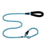 joonolu犬用リード リード 犬 ドッグ スリップリード【改良型】小型、中型、大型犬用リード 丸ロープ 訓練リード ロングリード 3M反射材料 しつけリード 引っ張り防止 絡みにくいのトレーニングリード ロック式360°回転できカラビナフック スポンジ取っ手 軽量で屋外の散歩や遊びに最適 犬用品(1.5m, オレンジ)