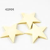 Mamimami Home ウッドスター ビーズ　40MM ホームデコレーション チップボード DIY ペンダント クリスマスパーティスクラップブッキング 天然木製 50個