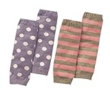 2ストライプ/ドットパターンのベビーレッグウォーマーのセット、レッグガード、0?3年