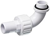 Hayward SP1485 1-1/2-Inch MIP White ABS Full-Flo 90-Degree Sweep Elbow Self-Aligning Double Male End