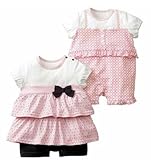 かわいいロンパース2枚組ピンク (80)