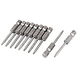 uxcell　トルクスドライバービット　67g　グレー　トルクス　2mm　6.3mm　T7 チップ