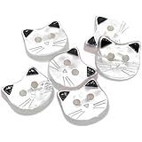 猫ボタン かわいい 樹脂ボタン Diy裁縫用 編み物 カーディガン ブラウス装飾 ベビー 大人用 50個入り（黒）