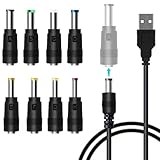 8 in 1 DC 电源线 USB-圆口 带转换插头 充电线 5.5x2.5/5.5x2.1mm 摄像机 夜灯等 1个+8转换插头 3.5 * 1.35mm 4.0 * 1.7mm 4.8 * 1.7mm 5.5 * 1.7mm 5.5 * 2.1mm 5.5 * 2.5mm 6.3* 3.0mm 6.4* 4.4mm接头适配器