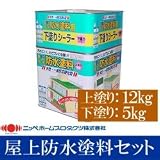 ニッペ 水性屋上防水塗料セット [17kg（上塗り12kg+下塗り5kg）] ニッペホームプロダクツ・屋上・ベランダ・簡易防水・水性塗料