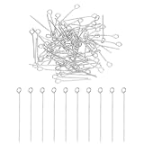 PATIKIL 20mm 9ピン qピン 丸ピン 150本 0.7mm ステンレスピン ニードルアイピン 宝石作り イヤリング ネックレス ブレスレット DIY クラフト用 ロジウムカラー