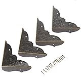 4個入り アンティーク コーナー金具 ボックスラッチ コーナープロテクター 装飾金具 52*52*15mm