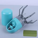 Refoiner 犬散歩うんち取り 犬 うんちキャッチャー犬 ウンチ袋1ロール付き犬 うんちホルダー 六爪スコップ犬 散歩 うんち袋入れ 犬 ケース犬 散歩グッズ片手操作手を汚さないカプセル型犬用トイレ袋・スコップ うんち拾い器具アウトドア（ ブルー）
