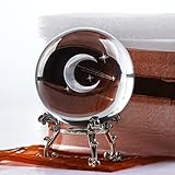 ZEERSHEE 60mm 3D 月 惑星 レーザー刻印 クリスタルボール ガラス 球体 ペーパーウェイト ホームアート 装飾 クラフト スタンド付き