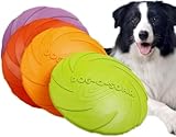 Ghbunuz 犬 おもちゃ フリスビー ペットおもちゃ ソフトフライングディスク歯耐性 ゴム 運動不足解消 知能訓練 小型犬/中型犬/大型犬に適応 4個セット (22cm)
