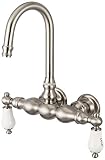 Water Creation F6-0014-02-PL Vintage Classic 3-3/8-Inch Center Wall Mount Tub Faucet with Gooseneck 