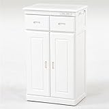 キッチンカウンター/キッチン収納 【幅52cm/ホワイト】 木製 タイル天板 二口コンセント/キャスター付き 【代引不可】 特配【TS1869】 top1-ds-1831731-ah [簡素パッケージ品]