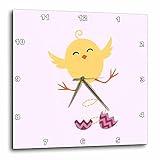 3dRose Chicken Baby Newborn Pink Kids Room Decoration - Wall Clock, 10 by 10-Inch (dpp_212049_1) [並行