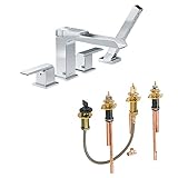 Delta Delta KRTDAR-DH-T4768-CH Ara Roman Tub Filler Kit Deck-Mount, Chrome Chrome [並行輸入品]