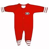 NCAA Georgia Bulldogs幼児ストライプFootedクリーパー、12、レッド
