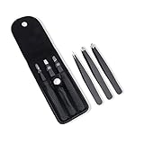 3 Piece Tweezers Set Professional Stainless Steel Slant Tip Tweezer Point Eyebrow TweezersStainless 