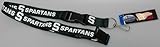 新しい。Michigan State Spartans NCAA取り外し可能キーチェーンIDホルダーランヤード