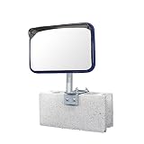 ホップ ステンレス製 カーブミラー ガレージミラー 角型32cm×22.5cm HPS-角30青 クランプ取付金具付き 日本製