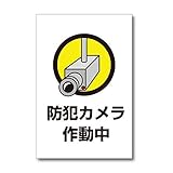 防犯カメラ作動中 ステッカー 防犯の注意標識 20×30cm WS-A001