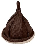 Plus Nao(プラスナオ) あったかボア入りニット帽 キッズ とんがり くるくる つんつん 帽子 男の子 女の子 ベビー 防寒 BOY GIRL 赤ちゃん KID ブラウン